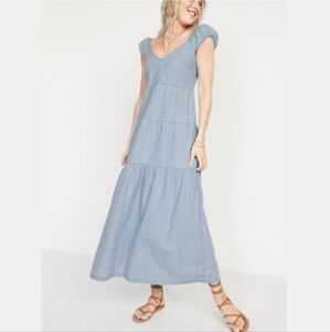 Old Navy ON Tiered Denim Maxi Dress